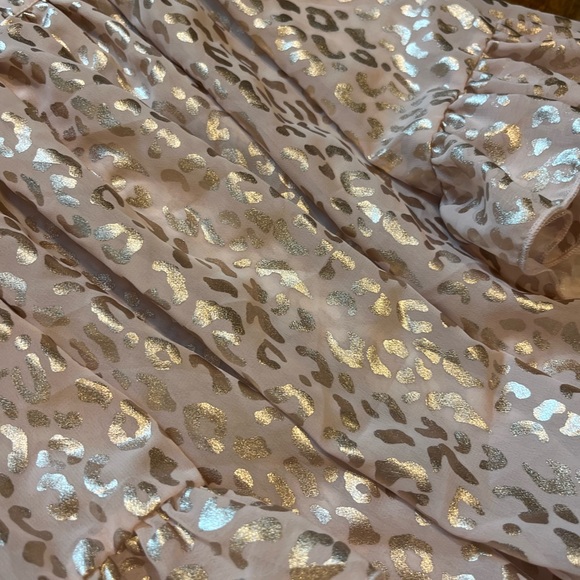 Kate Mack Pink & Gold Animal Print Swim Cover Up Size 5 - Picture 4 of 6